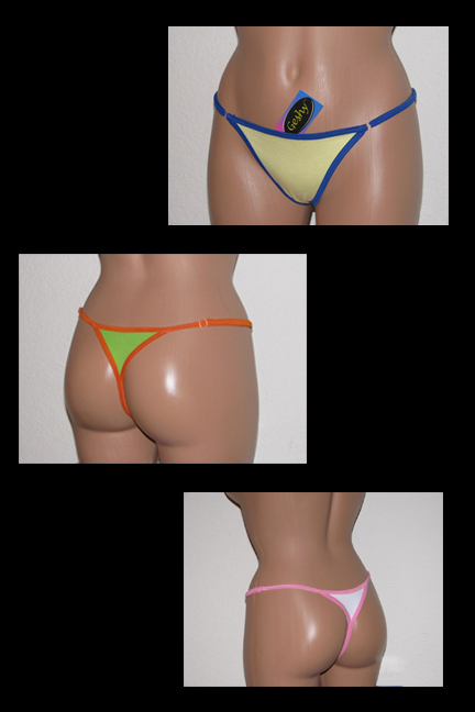Women's multi colored thongs.
