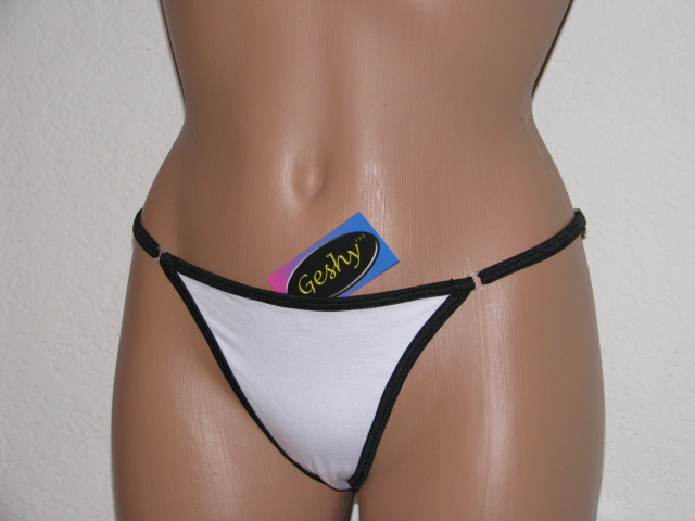 Geshy thong in black and white